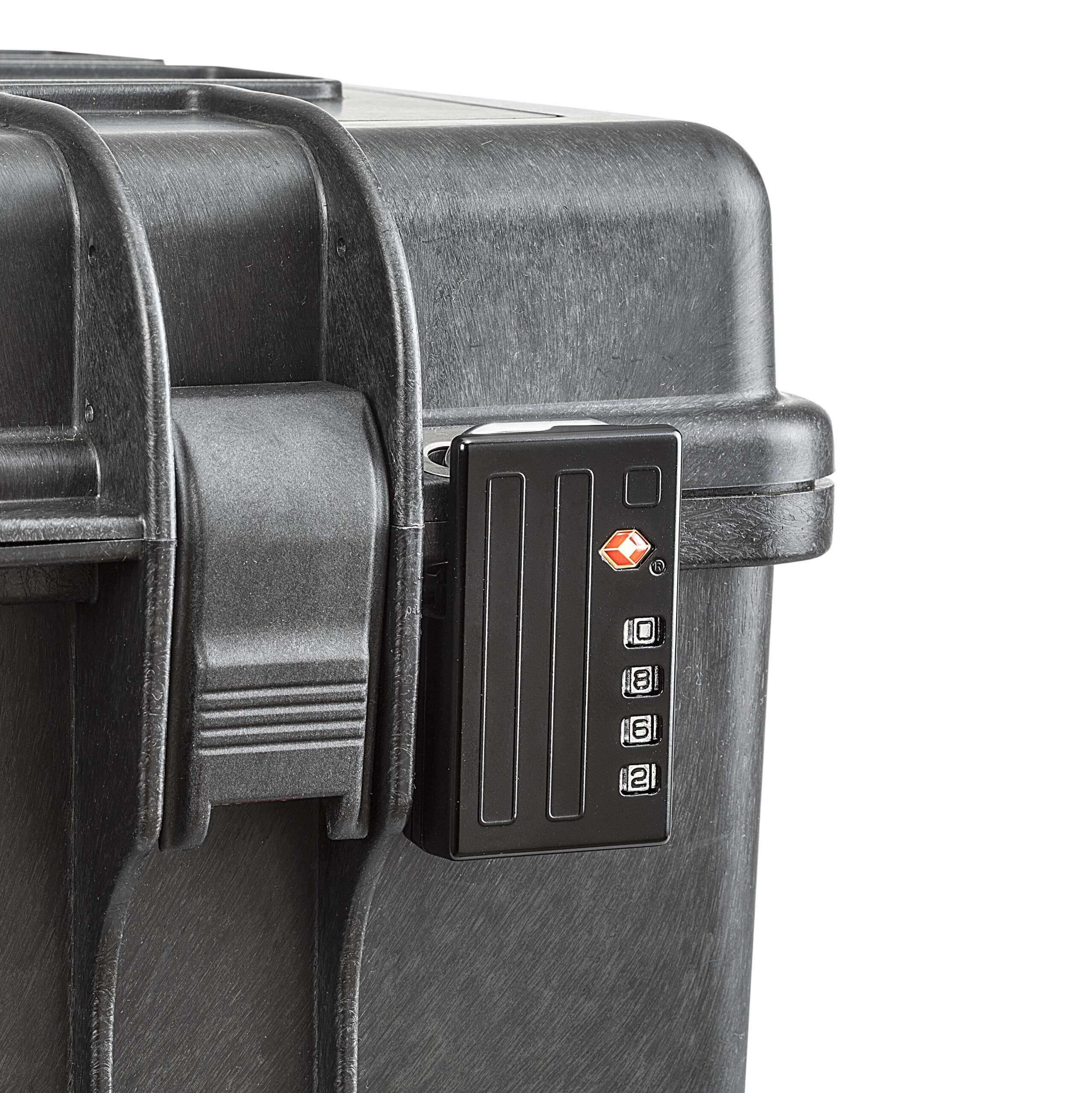 TSA PADLOCK Explorer case featuring a TSA-approved lock and key, designed for secure storage and transport of equipment.
