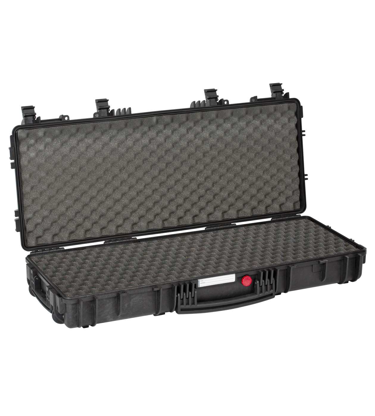red9413-bcv Opened Red by Explorer 9413 HL long gun case with foam padding and a black handle, displayed from the front angle.
