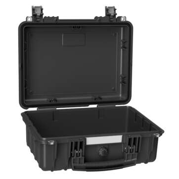 Empty Explorer 3815 gun case storage with dual compartments and a handle for convenient carrying.