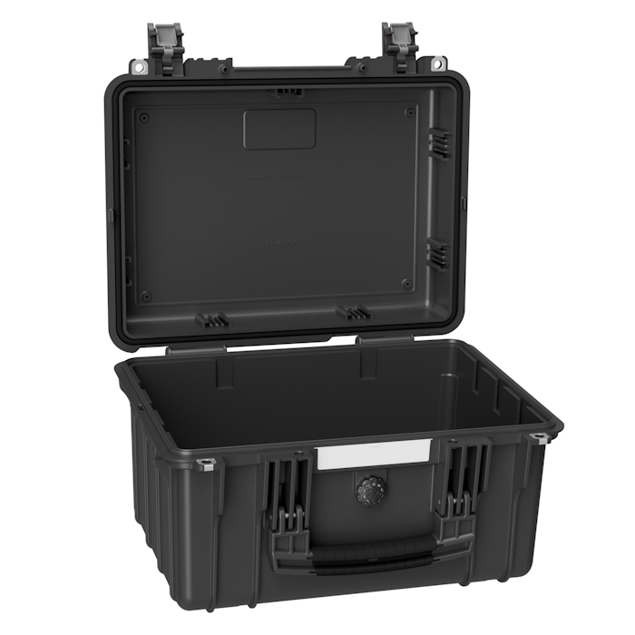 3823HL.BE Explorer 3823 case, empty, with two compartments and a handle for easy carrying and organization.