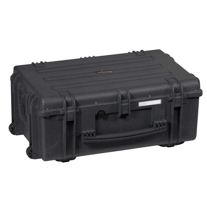 7630.B CLOSED 1 Black case featuring two spacious compartments, identified as "Explore Case 7630."