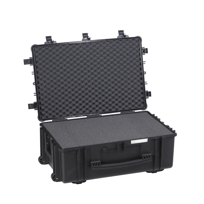 7630.B Black wheeled case with foam interior, labeled as Explore Case 7630