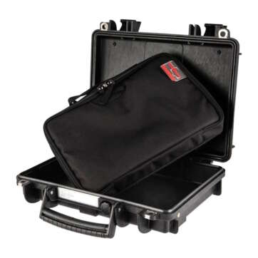A black Explorer 3005 BGB case with a securely stored inside.