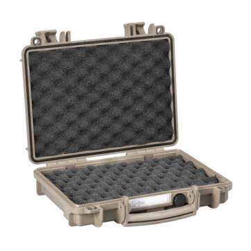 Opened tactical case, Explorer 3005 model, with a double egg foam insert for added protection.
