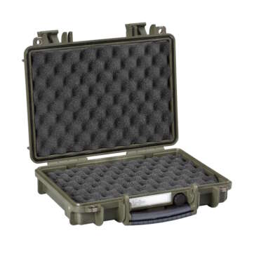 Opened tactical case, Explorer 3005 model, with a double egg foam insert for added protection.